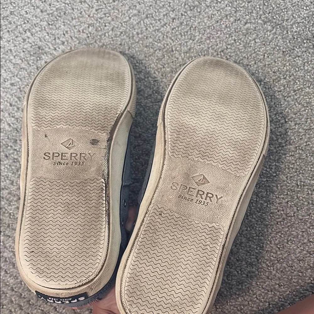 Sperry Gray Boat Shoes with Nautical Charm